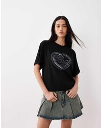 HUGO - Heart Logo T-shirt - Lyst
