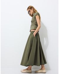 Stradivarius - Poplin Seamed A-line Skirt - Lyst