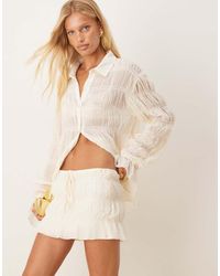 SNDY'S - Shirred Tie Waist Low Rise Mini Skirt Co-ord - Lyst