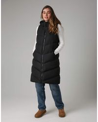 French Connection - Midi Quilted Gilet With Hood - Lyst