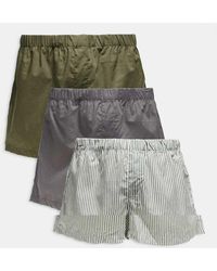 Jack & Jones - Pack De 3 Calzoncillos Bóxer De Color Verde Y A Rayas De - Lyst
