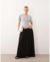 ASOS - Tie Waist Soft Crinkle Maxi Skirt - Lyst