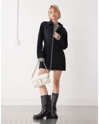 Collusion - Denim Long Sleeve Shirt Dress - Lyst