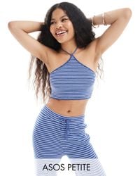 ASOS - Asos Design Petite Knitted Halter Neck Top - Lyst