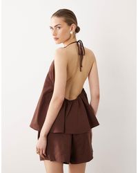SNDY'S - Linen Blend Halterneck Low Back Top Co-ord - Lyst