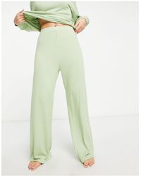 ASOS - Mix & match - pantaloni da casa a fondo ampio super morbidi verde salvia - Lyst