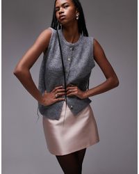 TOPSHOP - Co-ord Heavy Satin Micro Mini - Lyst