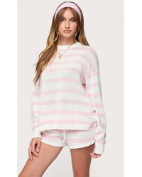 Edikted - Amaris Oversized Striped Knit Sweater - Lyst
