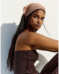 Bershka - Embroidered Fur Bandana - Lyst