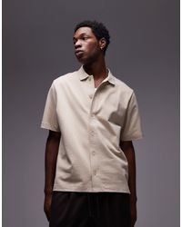 TOPMAN - Oversized Fit Button Through Jersey Shirt - Lyst