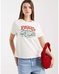 Levi's - Favoriete T-Shirt Met Grafische Print En Contrastboorden - Lyst