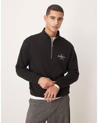 Calvin Klein - Sweat à col zippé et logo monogramme - Lyst
