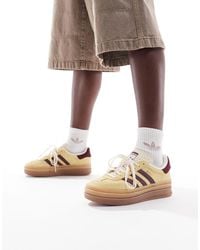 adidas Originals - Gazelle bold - baskets à semelle plateforme - jaune doux et bordeaux - Lyst