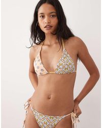 Billabong - Shell Print Triangle Bikini Top - Lyst