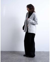 TOPSHOP - Knitted Longline Easy Cardigan - Lyst