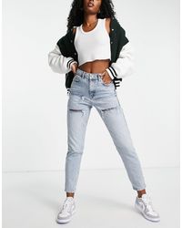topshop bleach stone premium mom tapered jeans