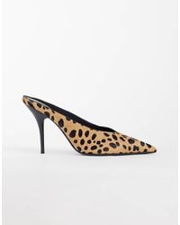 ASOS - Prism Premium Hair On Real Leather Stiletto High Heeled Mules - Lyst