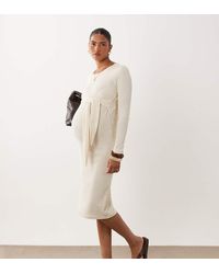 Mama.licious - Mamalicious Maternity Tie Waist Jersey Midi Dress - Lyst