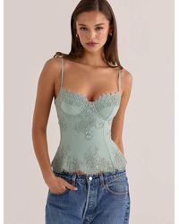 House Of Cb - Soraya Jade Custom Hand Beaded Embellished Top - Lyst