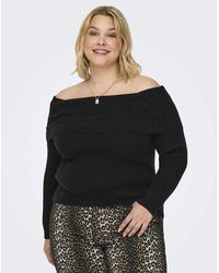 ONLY - Off Shoulder Knitted Jumper - Lyst