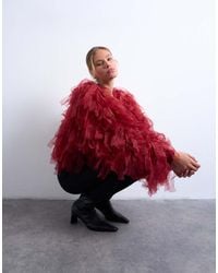 TOPSHOP - Gebreid Vest Van Organza Met Extreme Textuur - Lyst