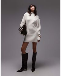 & Other Stories - Wool Knitted Mini Jumper Dress With Cinch Waist - Lyst