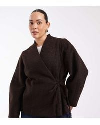 Vero Moda - Textured Wool-touch Tie Side Jacket - Lyst