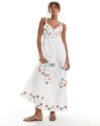 Miss Selfridge - Embroidered Heritage Maxi Dress - Lyst