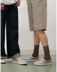 Vans - Classic - colour theory - baskets à enfiler à motif damier - taupe - Lyst