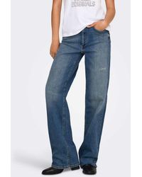 ONLY - Vaqueros Azul Oscuro De Corte Ancho De - Lyst