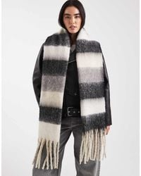 Threadbare - Bufanda A Rayas Grises Y Blancas Estilo Manta De - Lyst