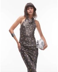 TOPSHOP - – neckholder-oberteil aus satin - Lyst
