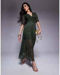 ASOS - Vestito Midi A Maniche Corte - Lyst