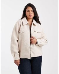 ONLY - Zip Through Boucle Jacket - Lyst