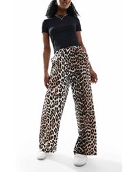 Vero Moda - Pantalon large à enfiler à imprimé léopard - Lyst