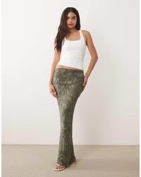 ASOS - Burnout Maxi Skirt With Overwrap Detail - Lyst