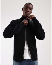 Jack & Jones - Double Zip Ribbed Knit Cardigan - Lyst