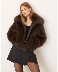 Threadbare - Short Fur Jacket With Collar - Lyst