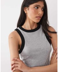 ASOS - Ribbed Racer Vest With Contrast Hems - Lyst