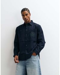 Parlez - Embroidered Logo Shirt With Patch Pocket Print - Lyst