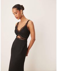 Never Fully Dressed - – mimi – midaxi-kleid aus em leinen mit zierausschnitt - Lyst
