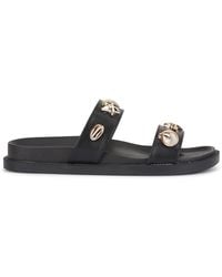 SEQWL - Mule Sandals Double Strap Slides With Embellishments - Lyst