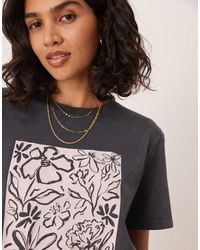 ASOS - Regular-Fit T-Shirt Met Grafische Print Van Bloemen Op De Borst - Lyst