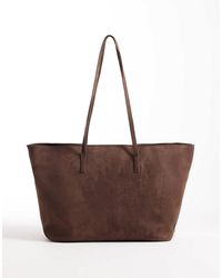 ASOS - Faux Suede Easy Tote Bag - Lyst