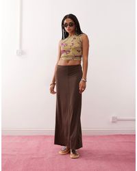 Monki - Jersey Floaty Maxi Skirt - Lyst