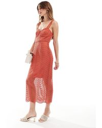 Maya - Strappy Lace Midi Dress - Lyst