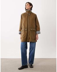 Barbour - Wren Gingham Check Wax Jacket - Lyst