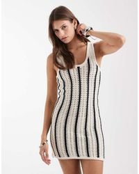 ASOS - Crochet Knit Summer Mini Dress - Lyst