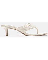 Pull&Bear - Heeled Sandals With Button Detail - Lyst