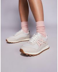 ARMANI EXCHANGE - Faux Suede Mix Logo Sneakers - Lyst